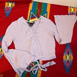 Purple lacy crop top